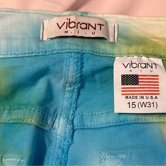 Vibrant M.I.U Distressed High Rise Super Skinny Jegginge Tie Dye Size 31 - Picture 10 of 12